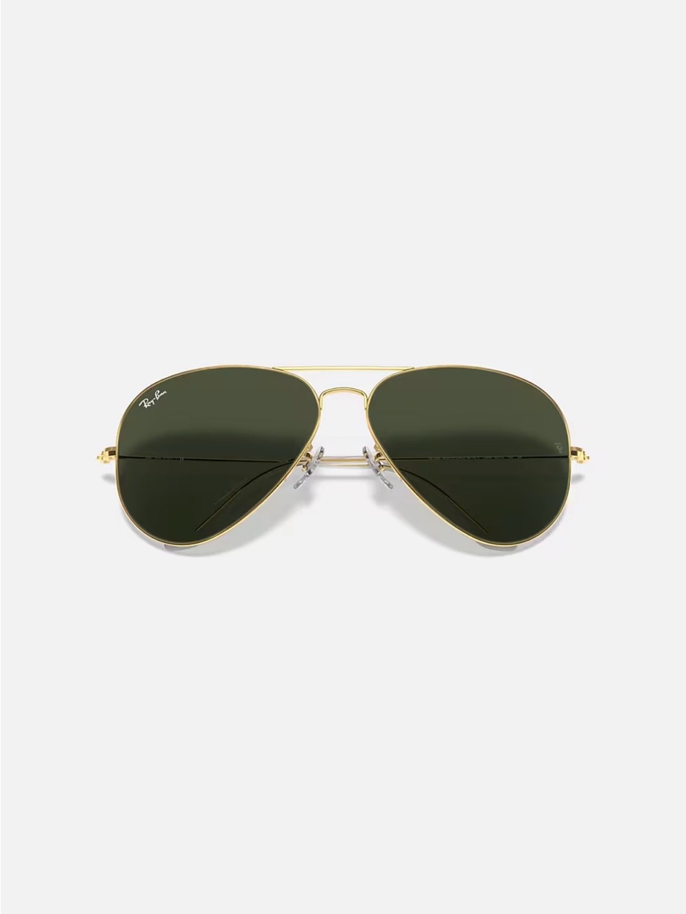 Ray-Ban Gold Frame Sunglasses with Dark Green Lenses